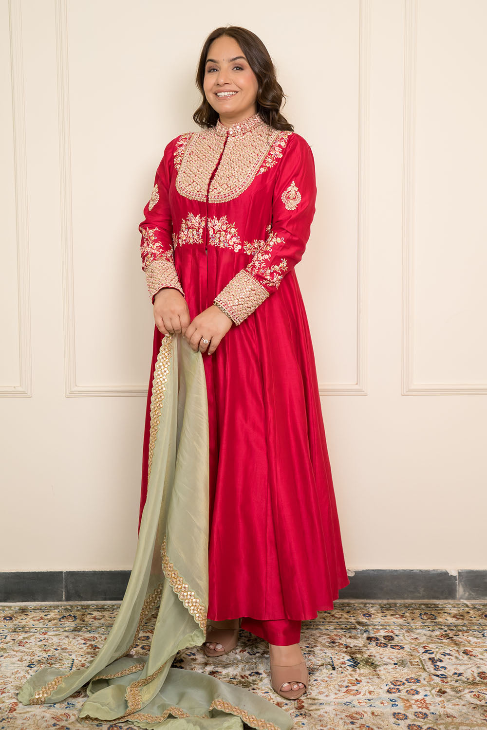 Front Cut Anarkali With Pants