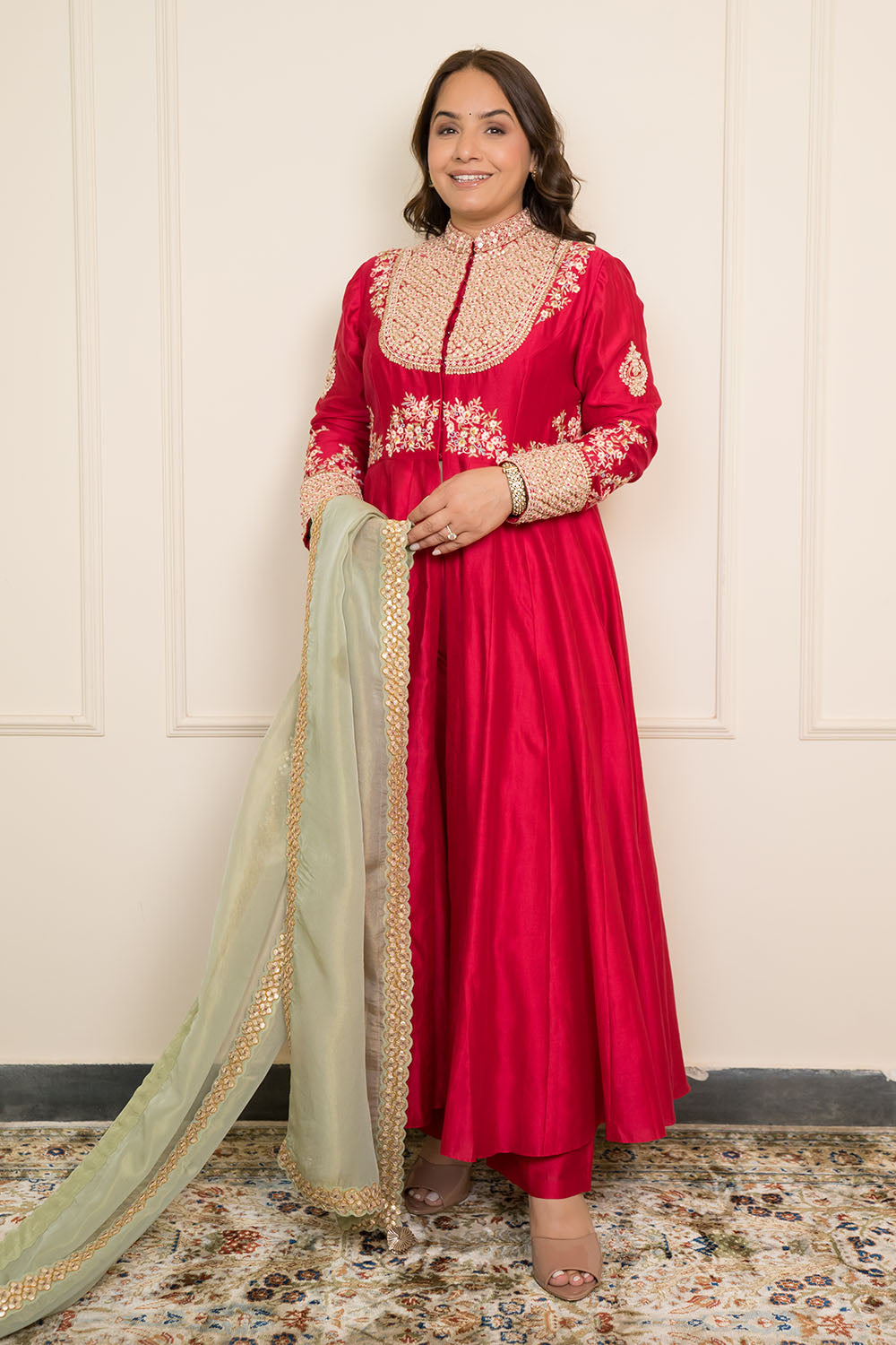 Front Cut Anarkali With Pants