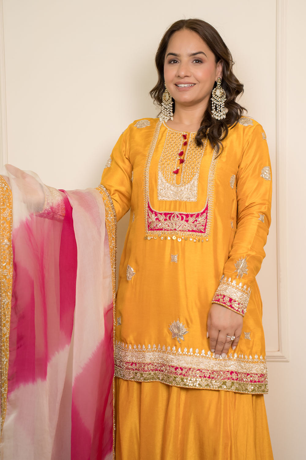 A Yellow Sharara Set