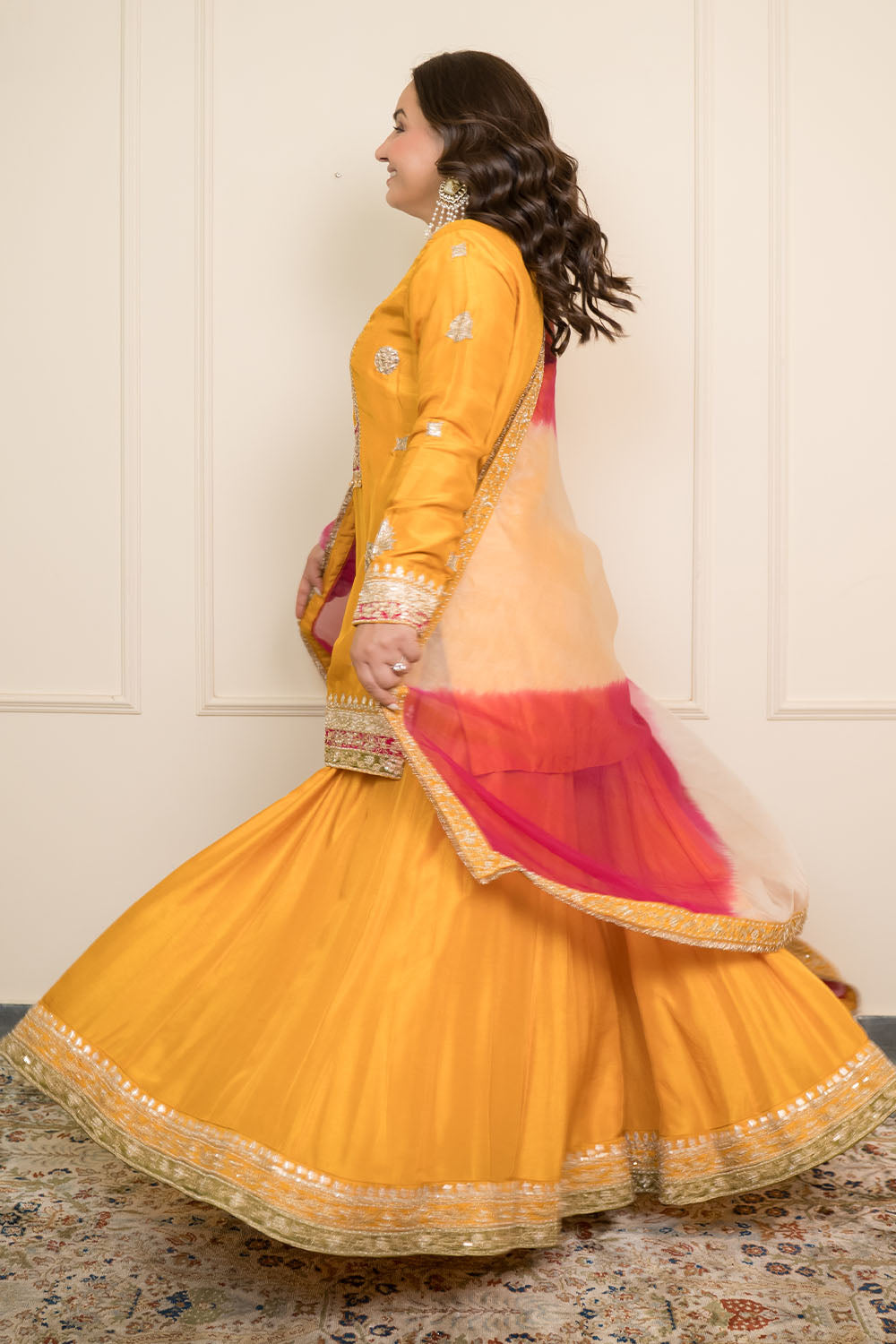 A Yellow Sharara Set