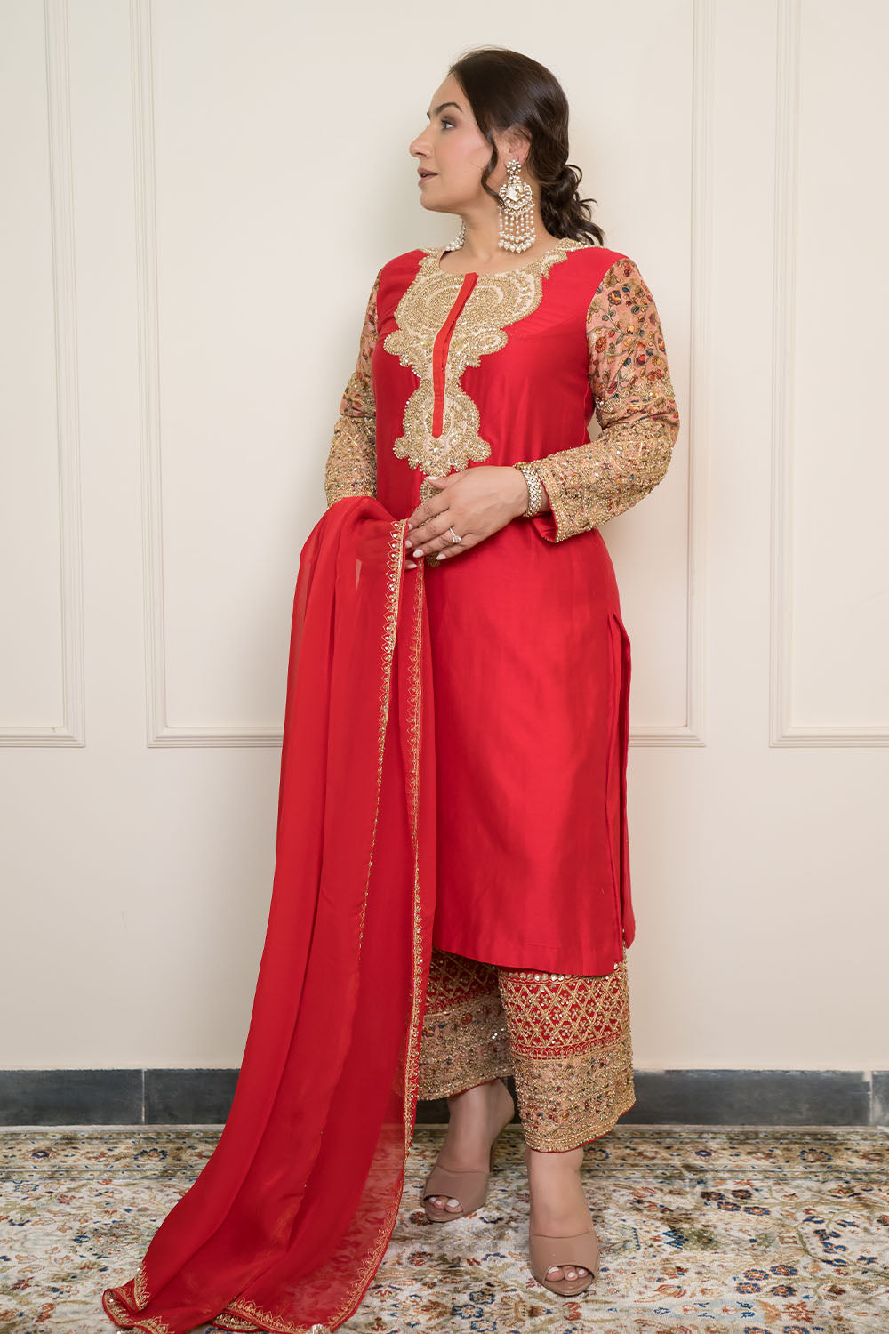 Printed Sleeves With Hand Embroidery