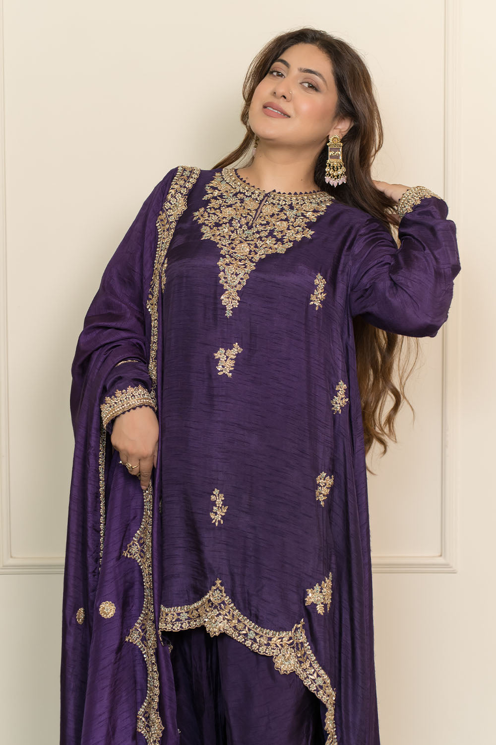 Asymmetrical Aline purple