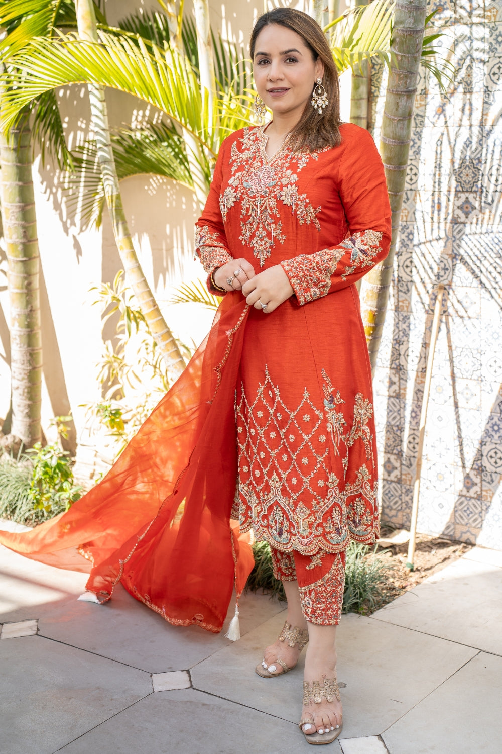 Surkh Zari Set