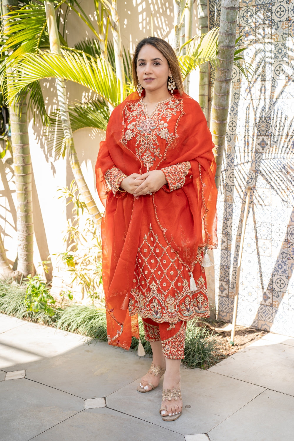 Surkh Zari Set