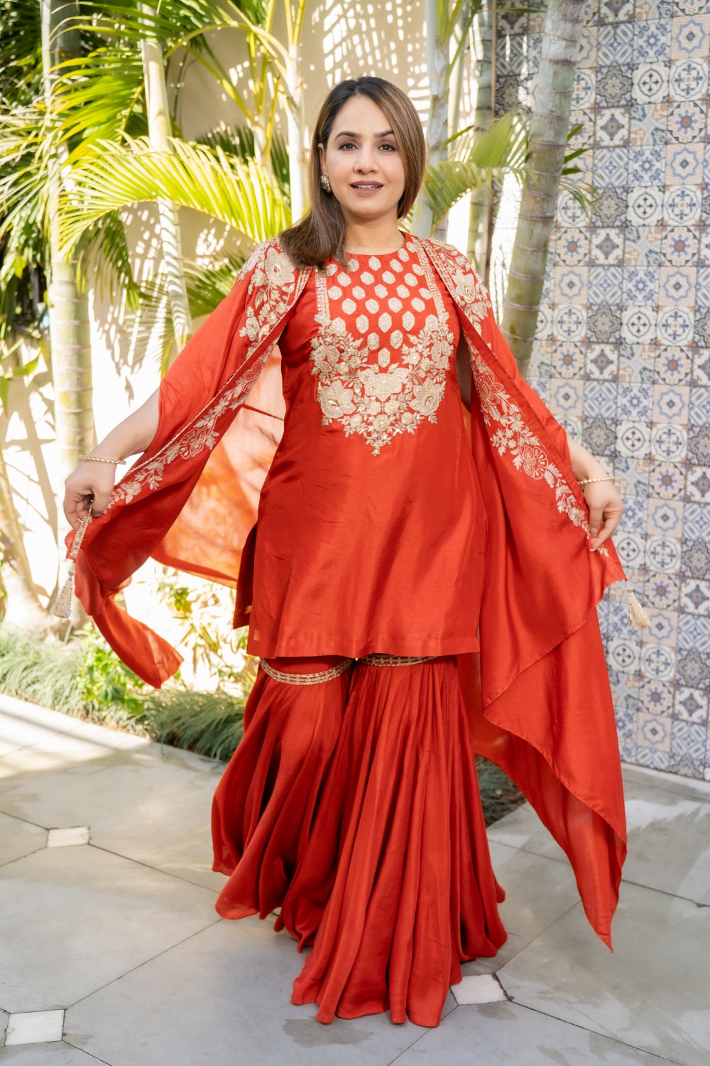 Surkh Zaria Sharara Set