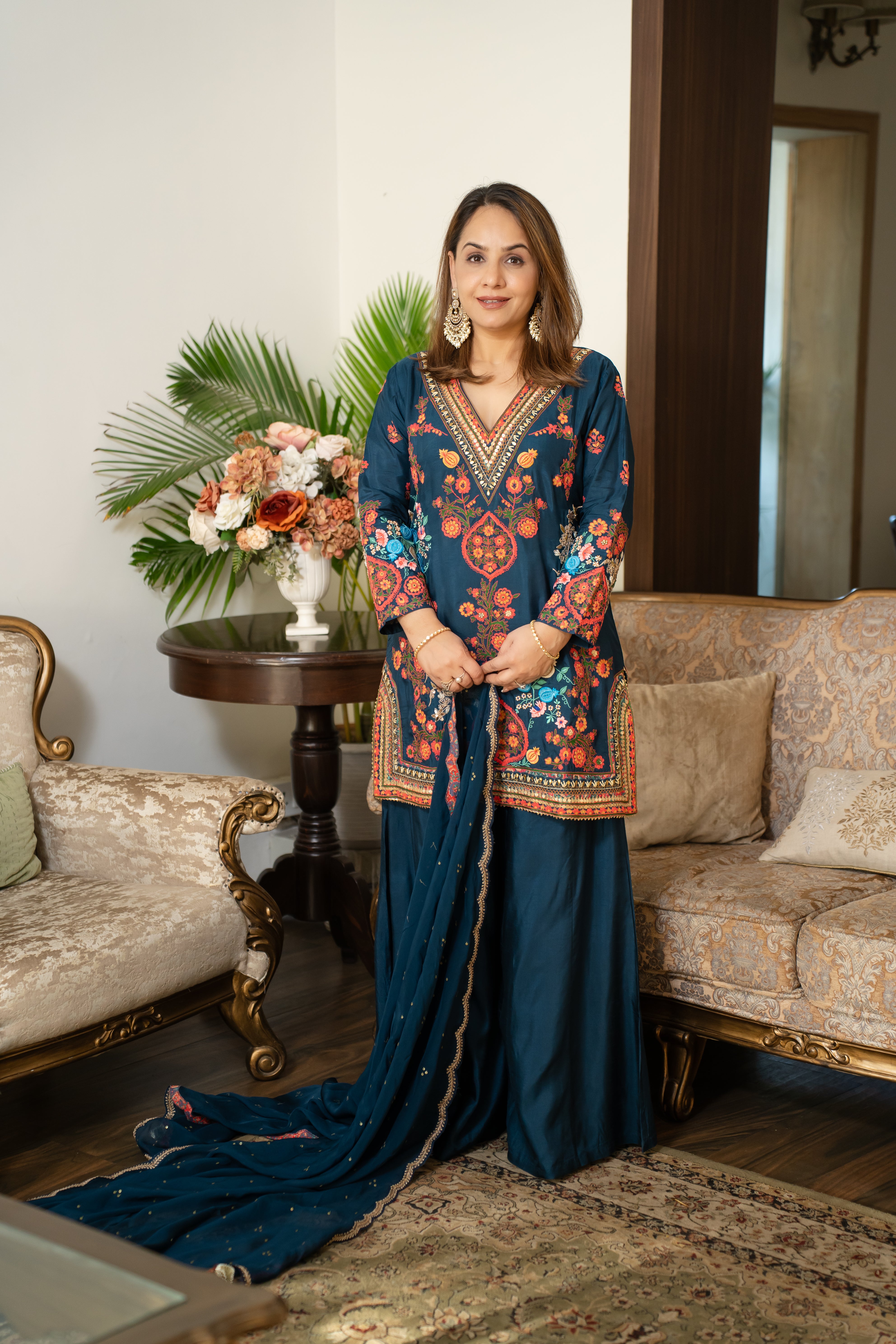 Short Shirt With Sharara