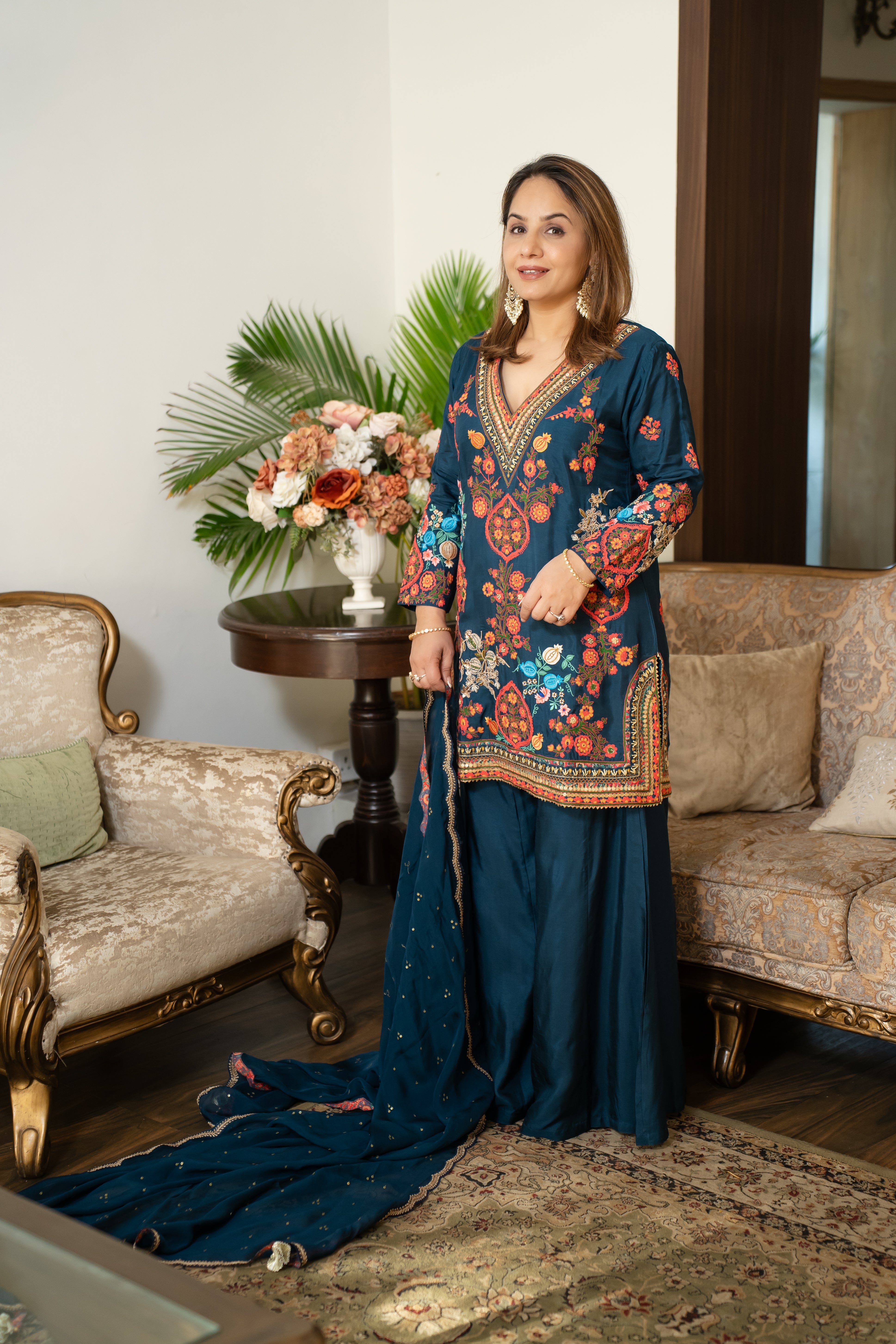 Short Shirt With Sharara