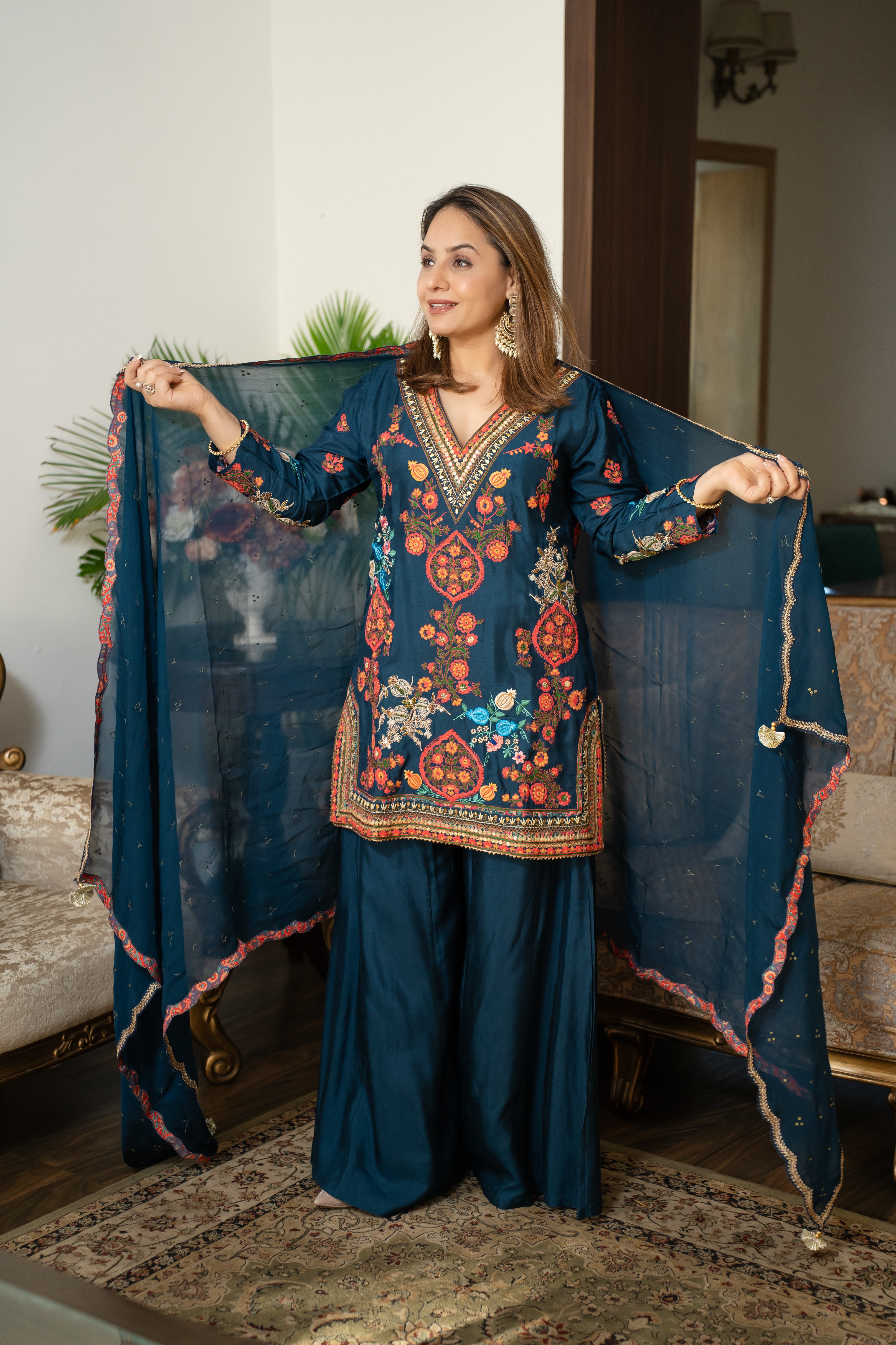 Short Shirt With Sharara