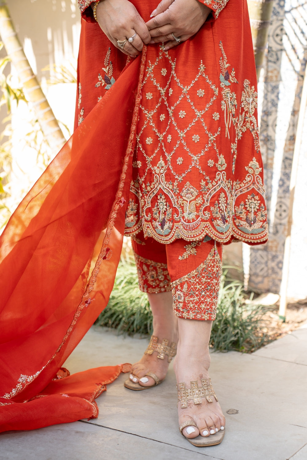 Surkh Zari Set