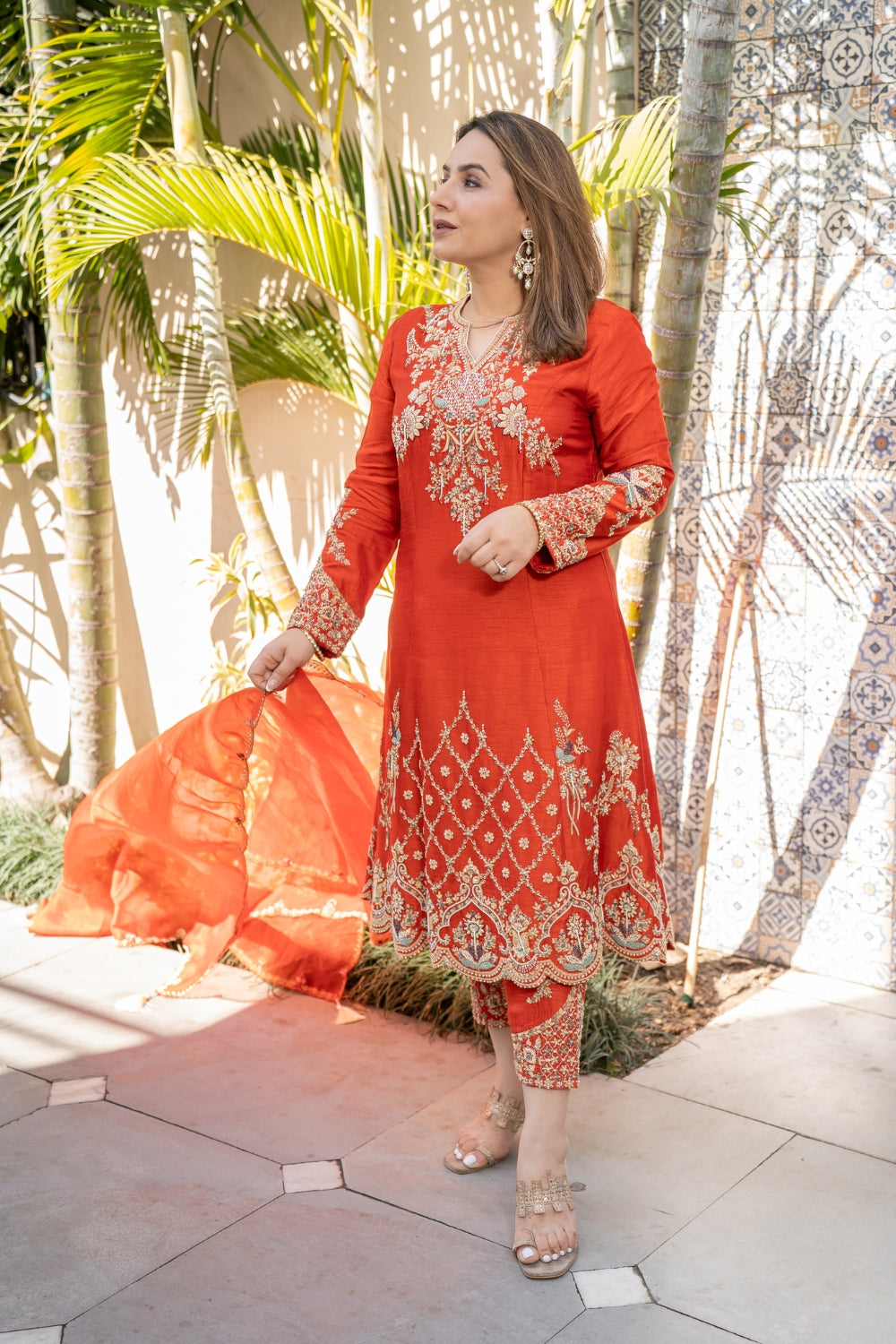 Surkh Zari Set