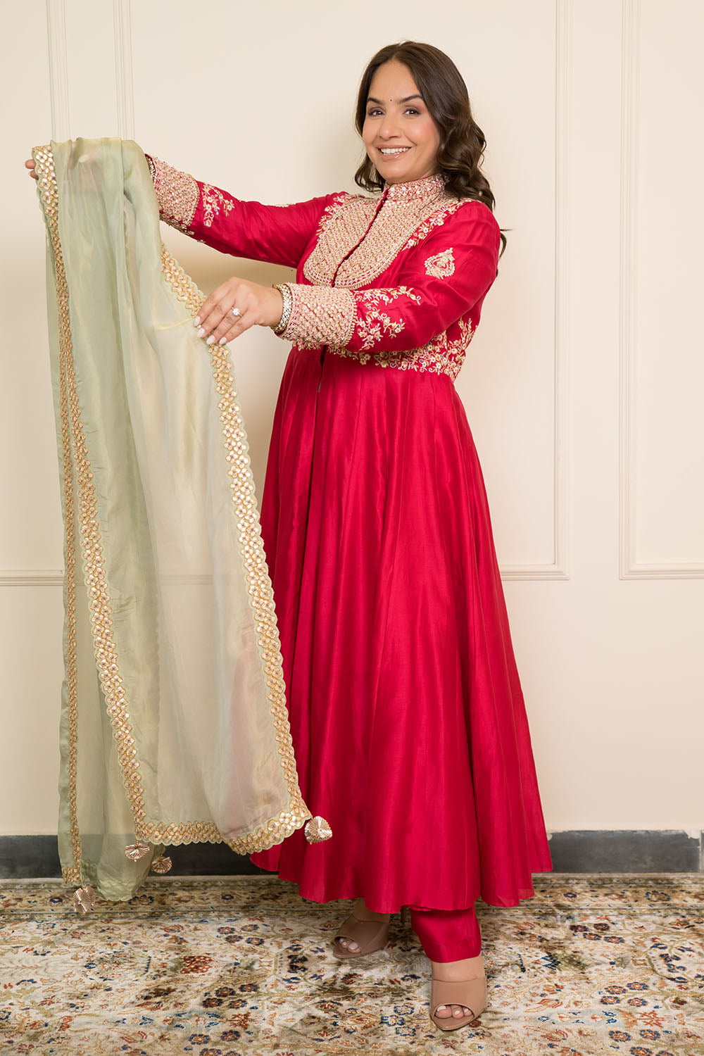 Front Cut Anarkali With Pants