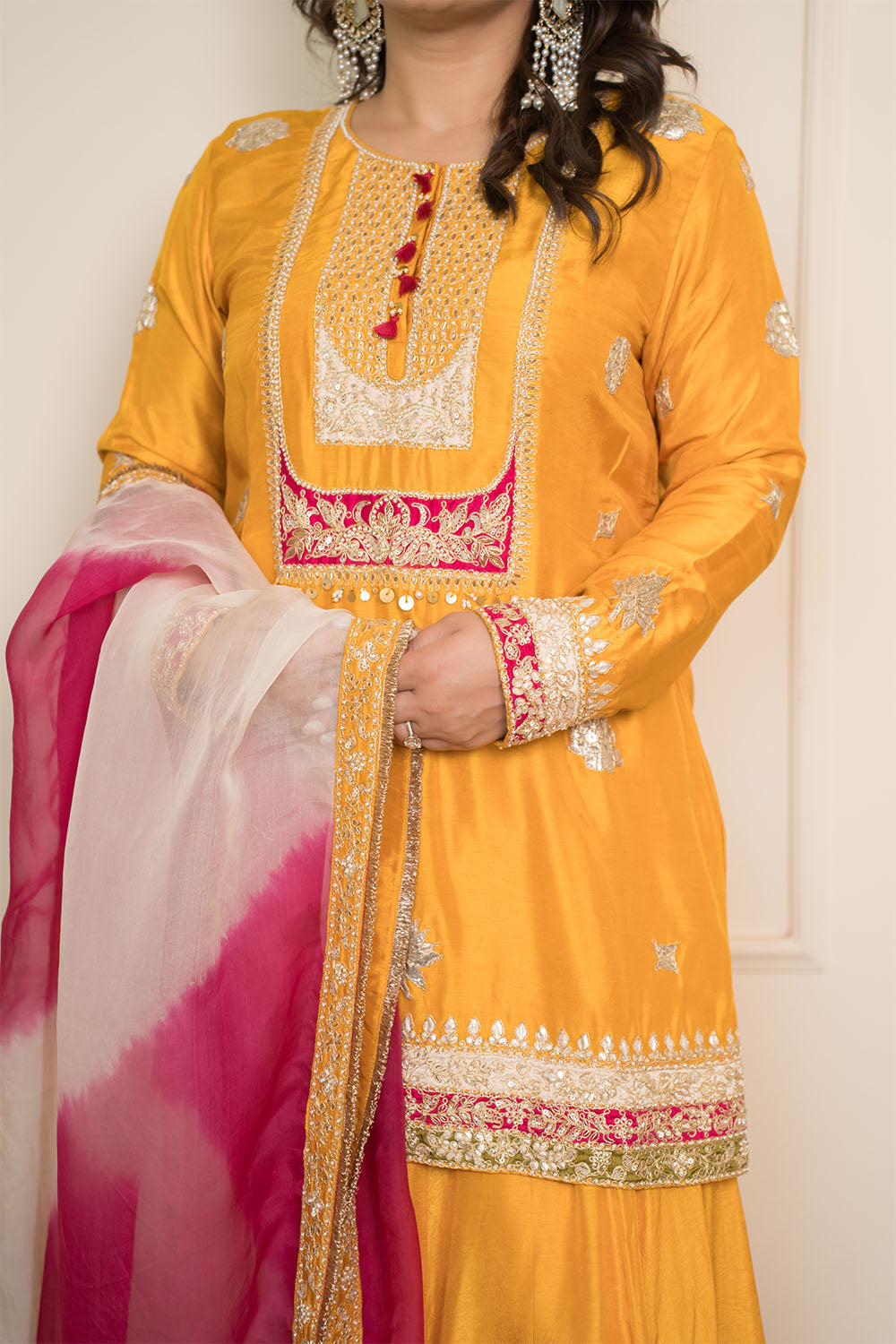 A Yellow Sharara Set