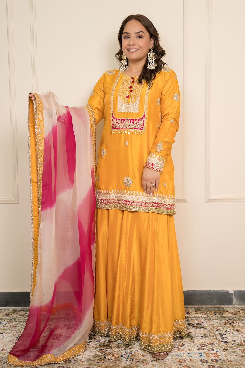A Yellow Sharara Set