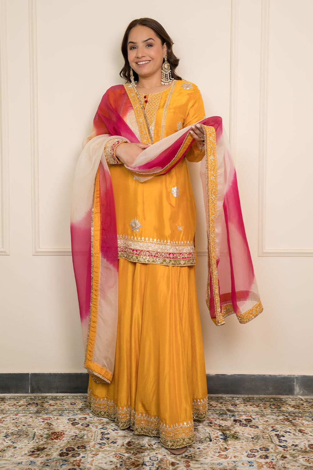 A Yellow Sharara Set