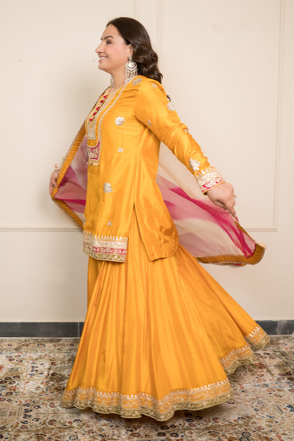A Yellow Sharara Set
