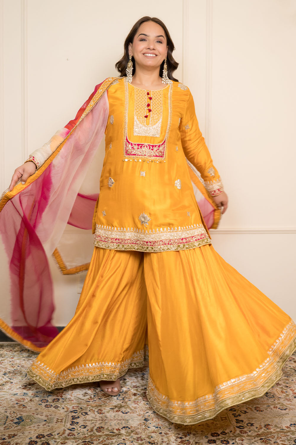 A Yellow Sharara Set