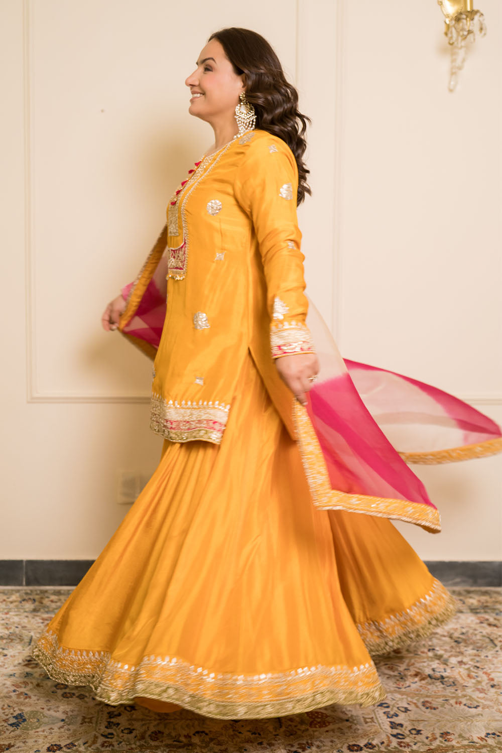 A Yellow Sharara Set