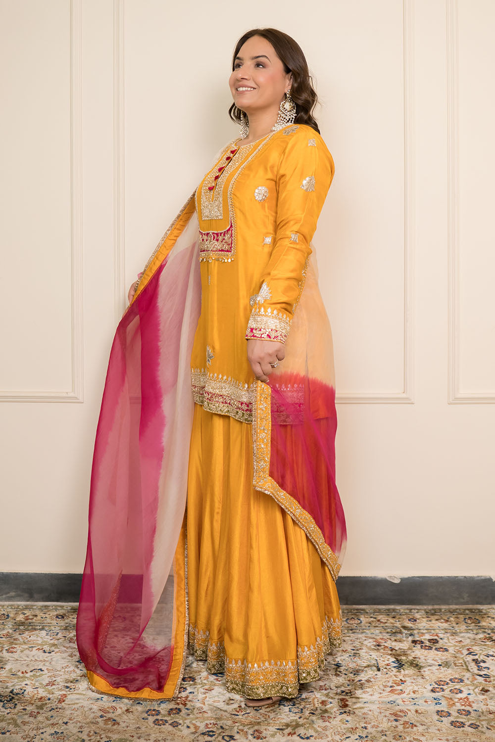A Yellow Sharara Set