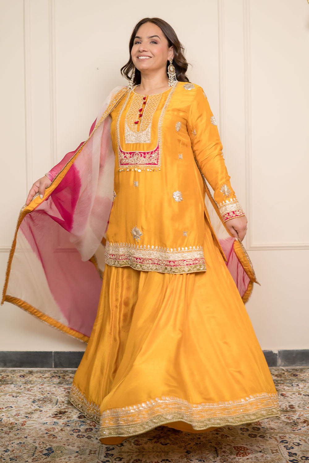 A Yellow Sharara Set