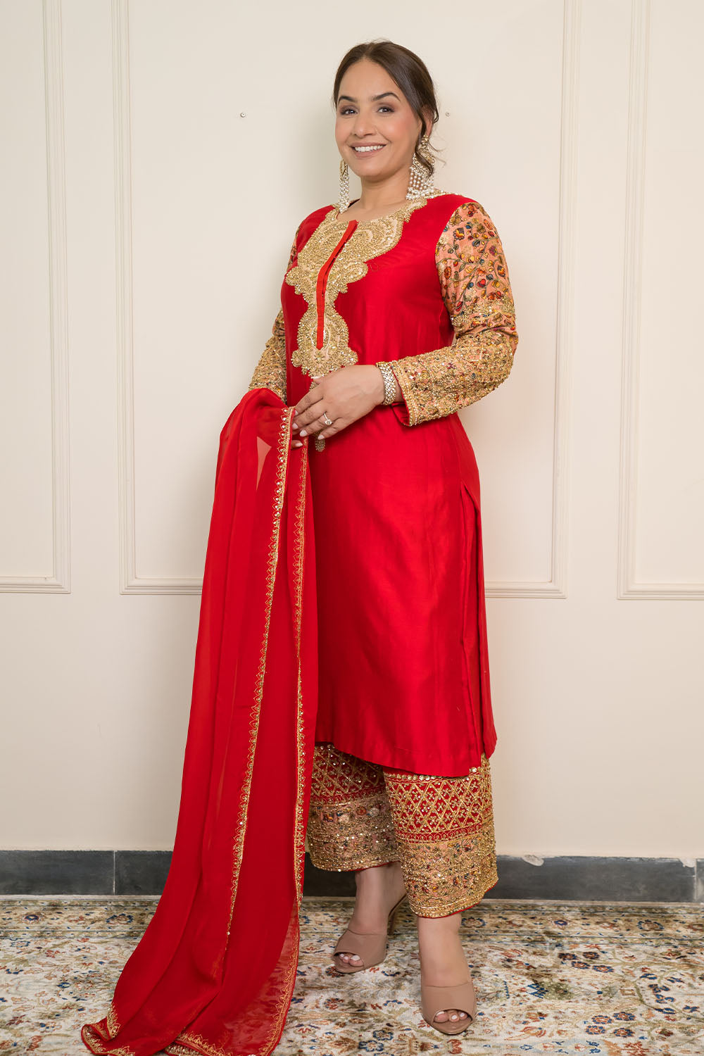 Printed Sleeves With Hand Embroidery