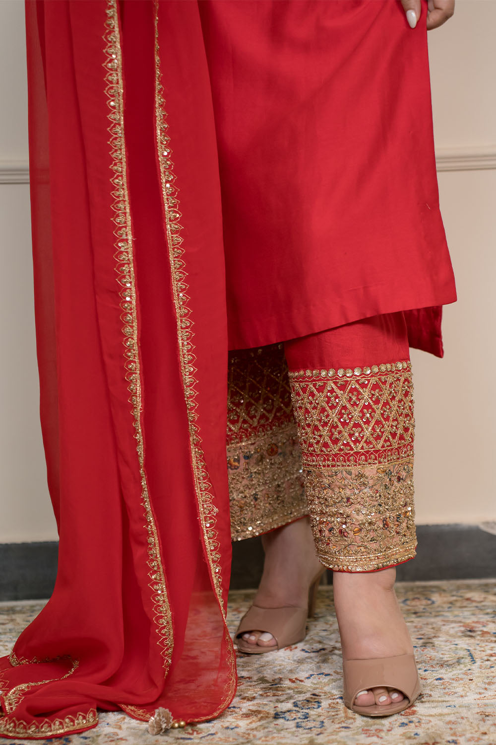 Printed Sleeves With Hand Embroidery
