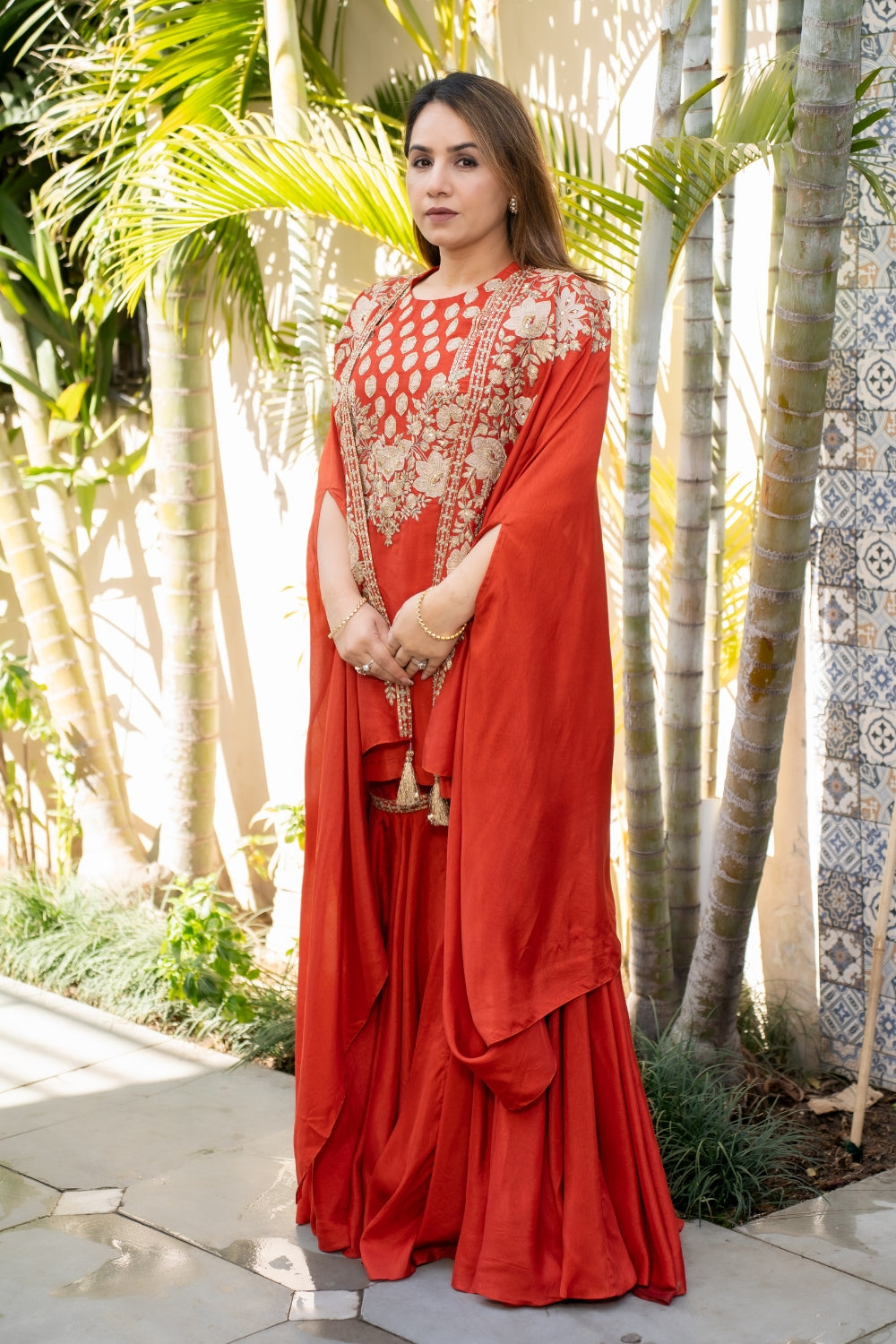 Surkh Zaria Sharara Set