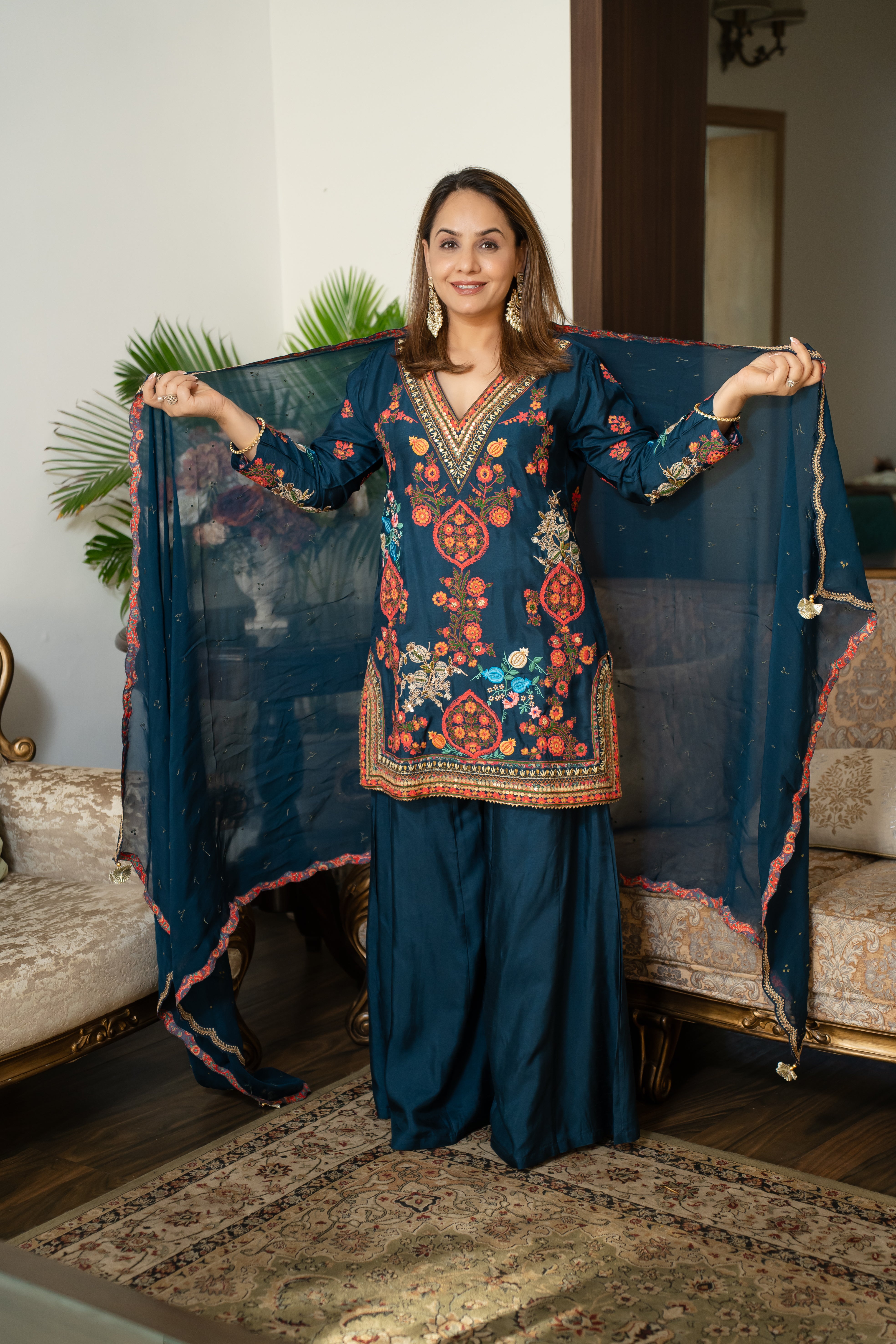 Short Shirt With Sharara